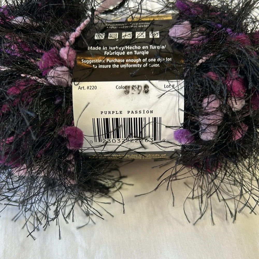 New Lion Brand Fun Fur, Fun Fur Stripes and Fancy Fur Eyelash Yarn - 3 Skeins